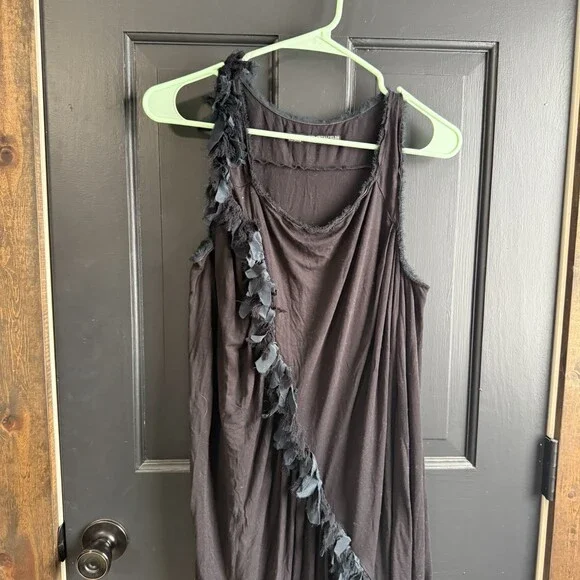 AllSaints - Black Ruffle Shift Dress- Size US 6 UK 10 - Picture 2 of 10